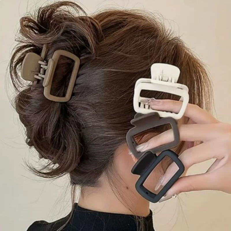 Hair Claw Clip Set - 4pcs Women's Square Lightweight Hair Claw