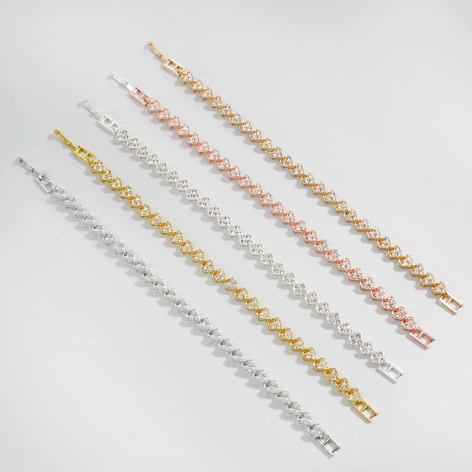 Women Accessories Chain - Luxury Roman Crystal Geometric Chain Bracelets