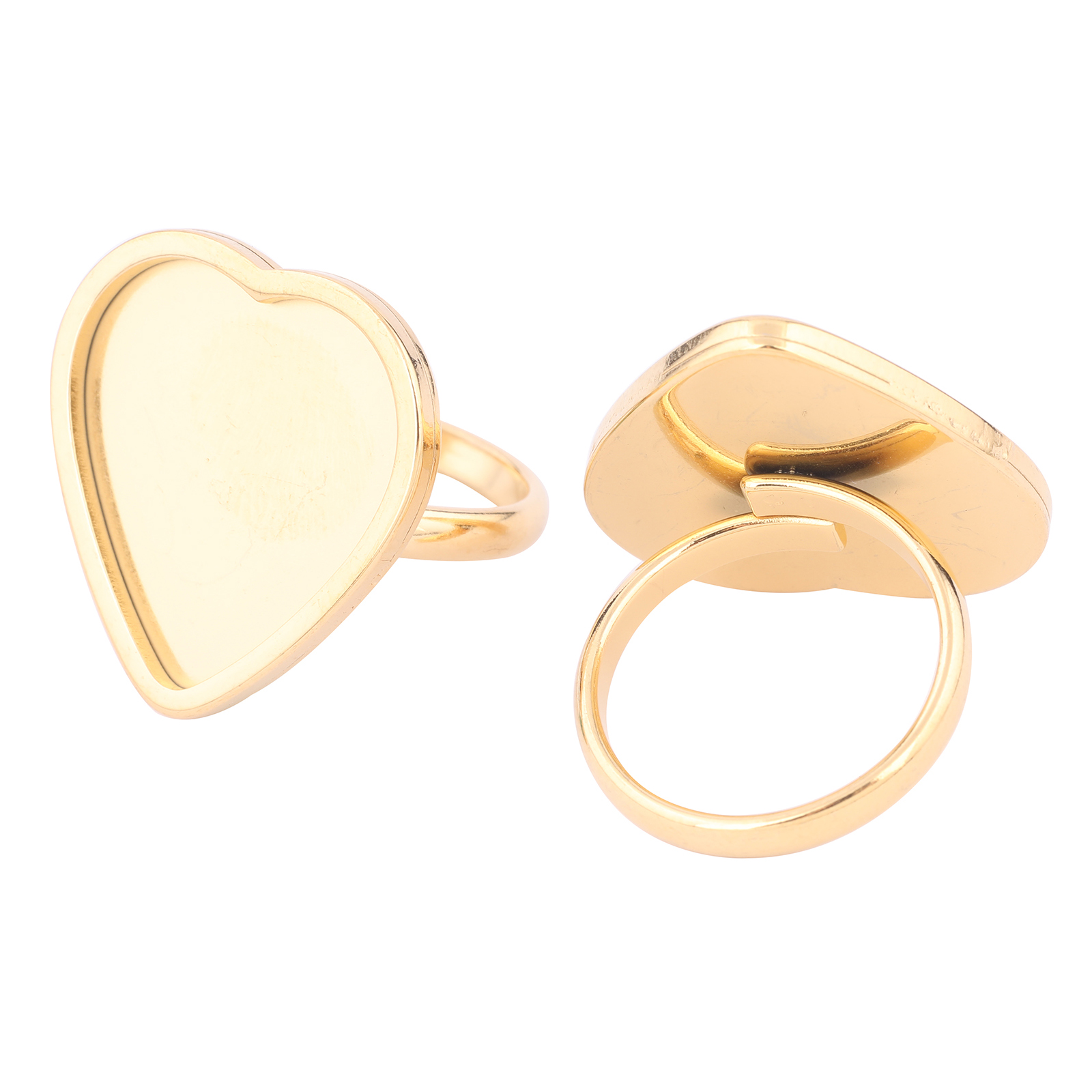 Ring Set Adjustable - 5pcs Stainless Steel Gold Plated Fit