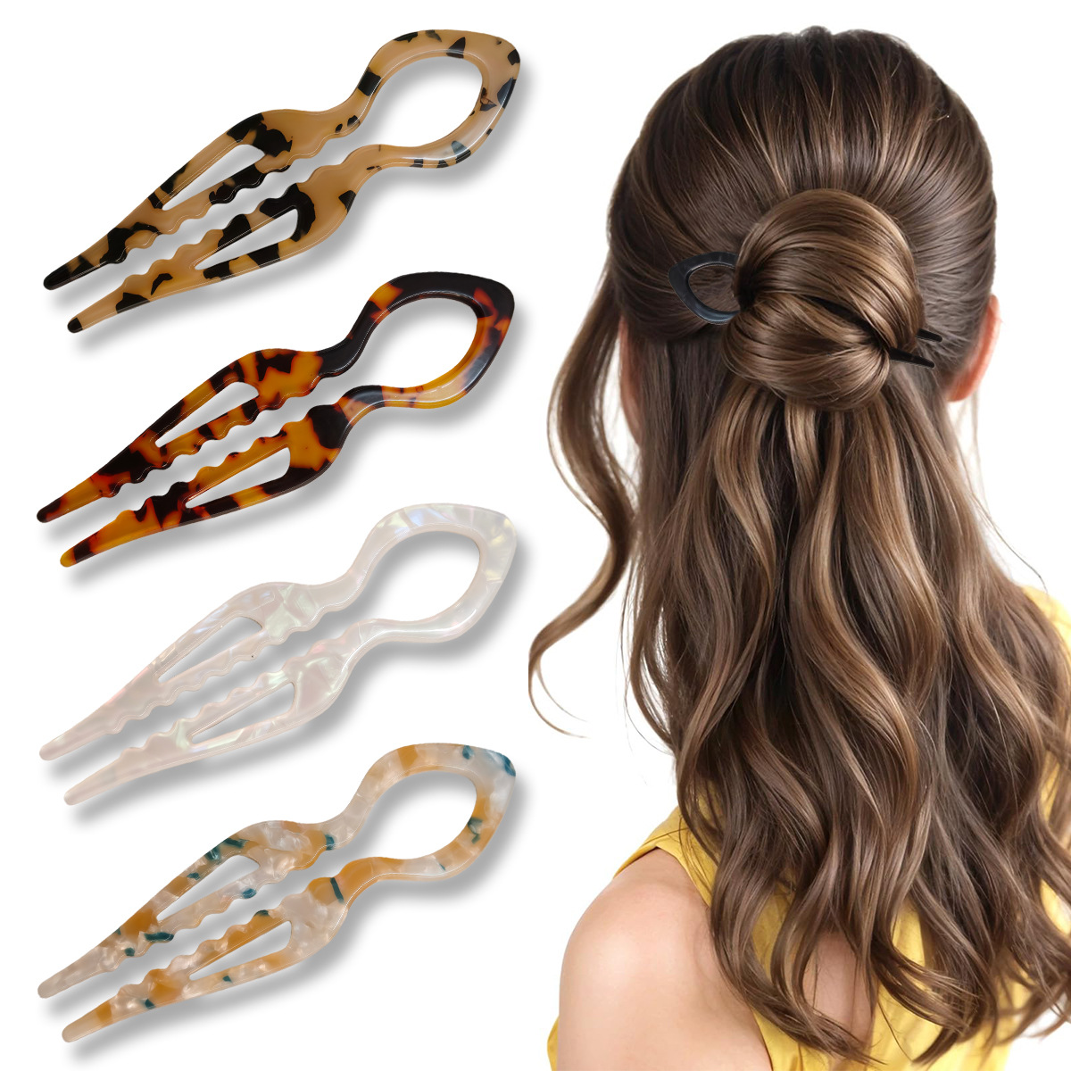 U-Shaped Hair Sticks Tortoises - Hair Fork Stick のレビューと価格