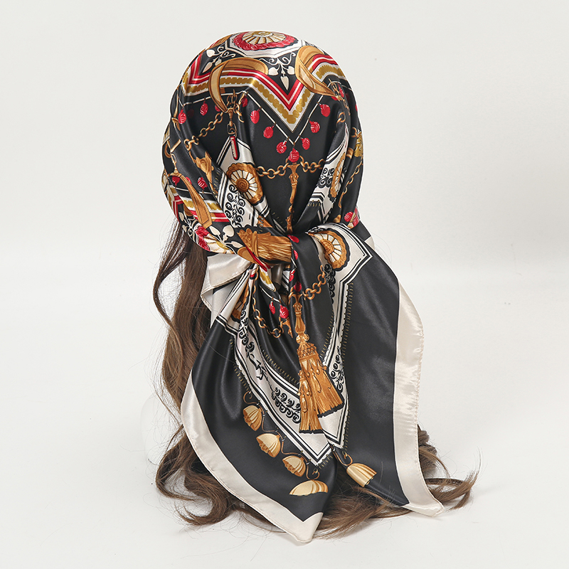 Satin Square Scarf Women Musli - Women Accessories Chain のレビューと価格