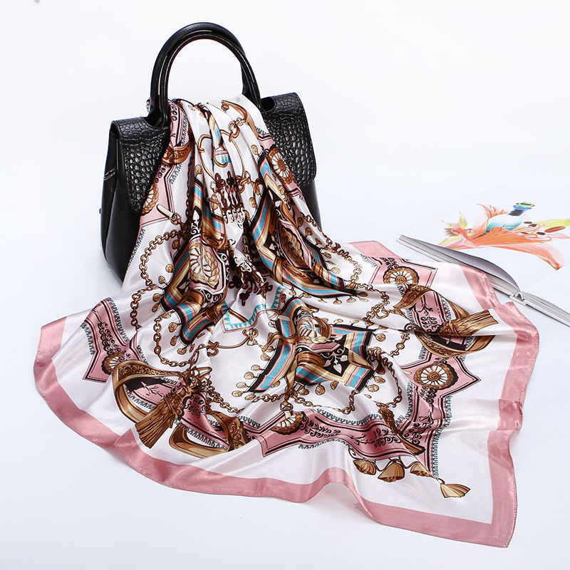 Satin Square Scarf Women Musli - Women Accessories Chain のレビューと価格