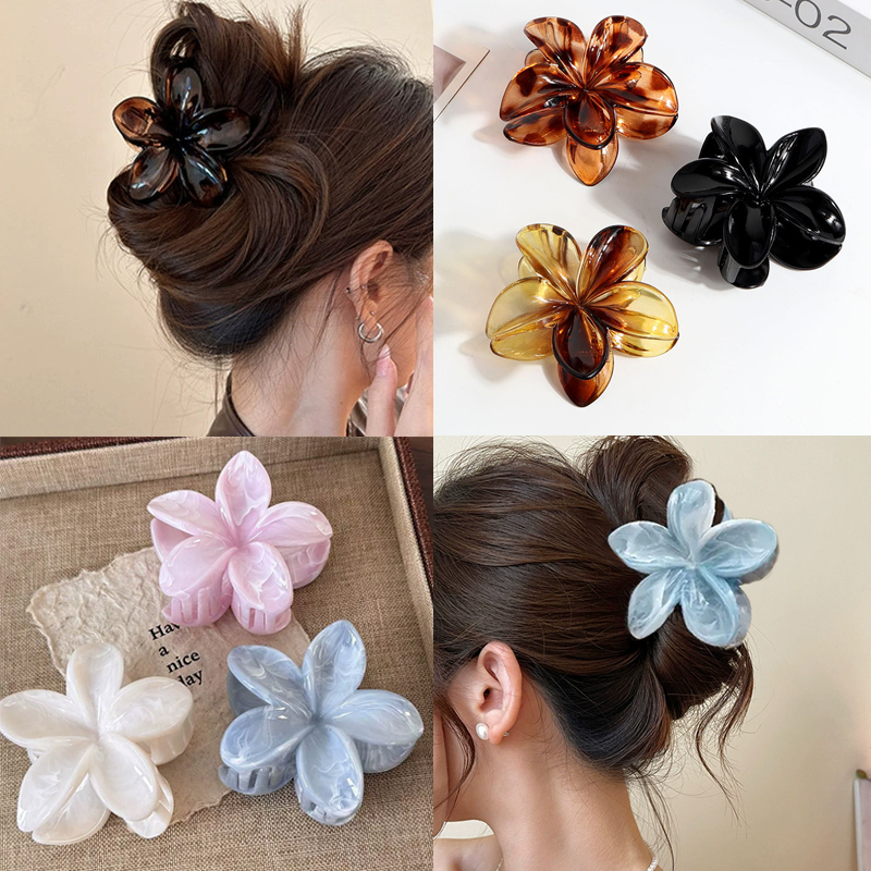 Korean Hawaiian Gradient Flowe - Hair Claw Clip Set のレビューと価格