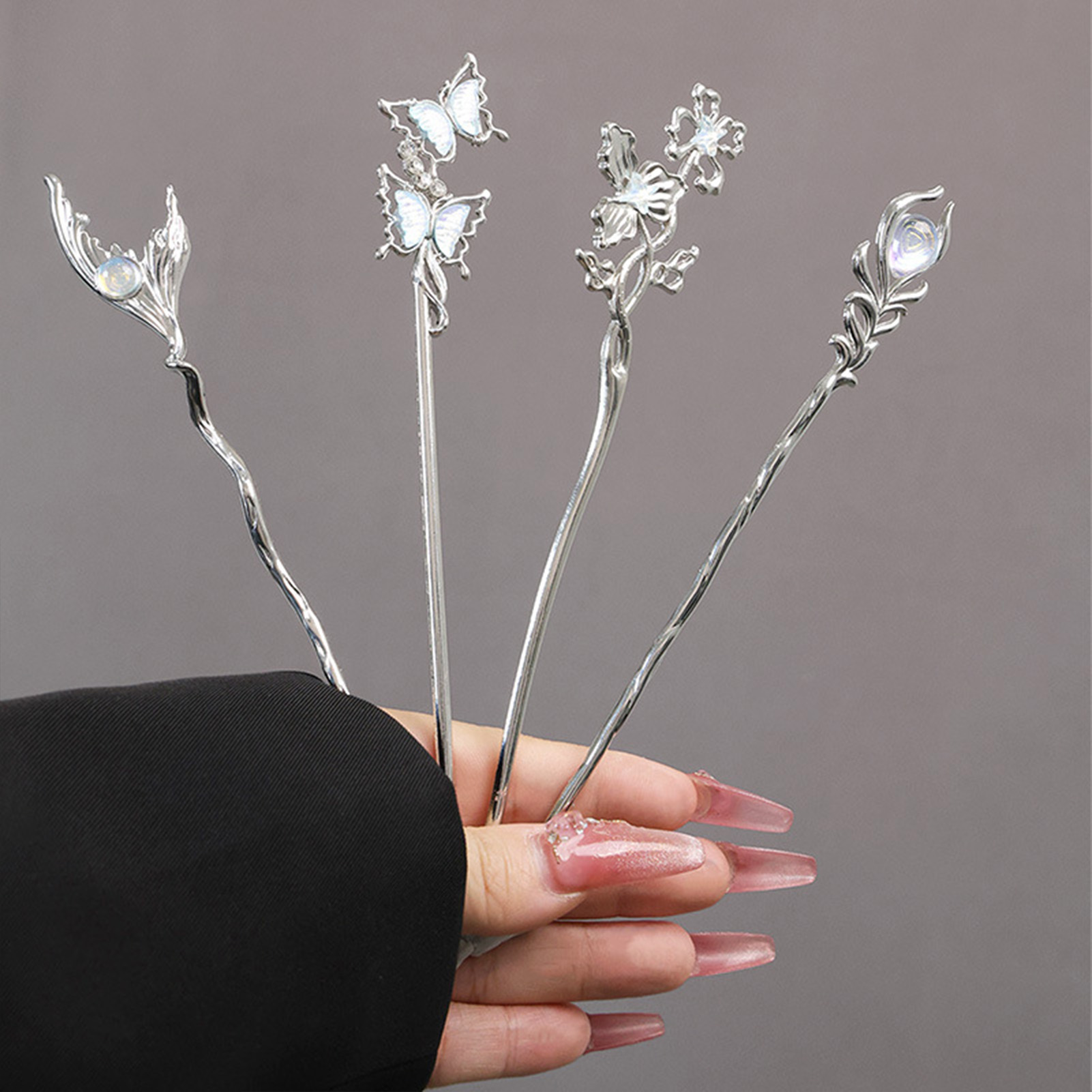 Silver Color Alloy Hair Sticks - Pearl Hair Pin のレビューと価格