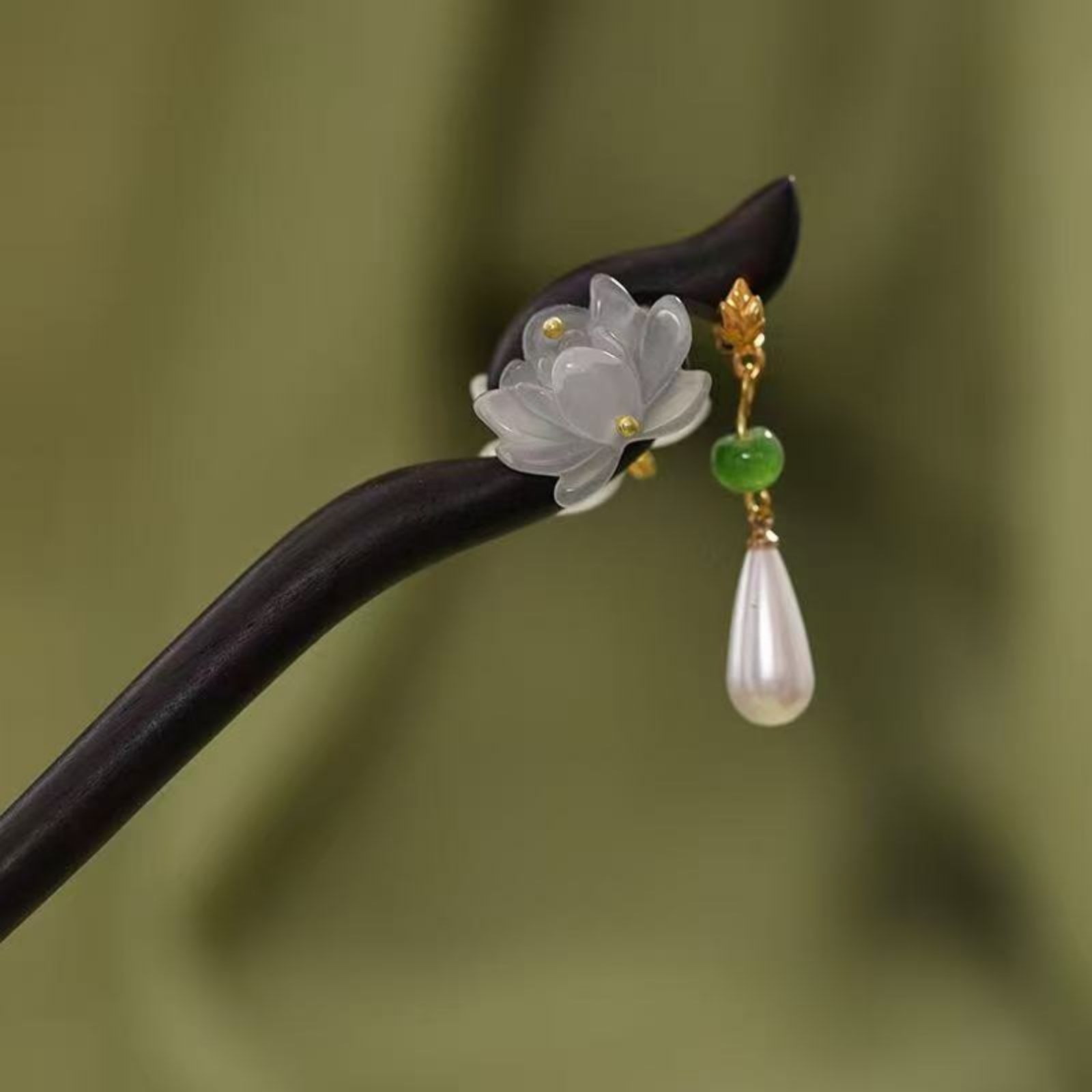 1PC Elegant Lotus Wood Hair St - Hair Fork Stick のレビューと価格