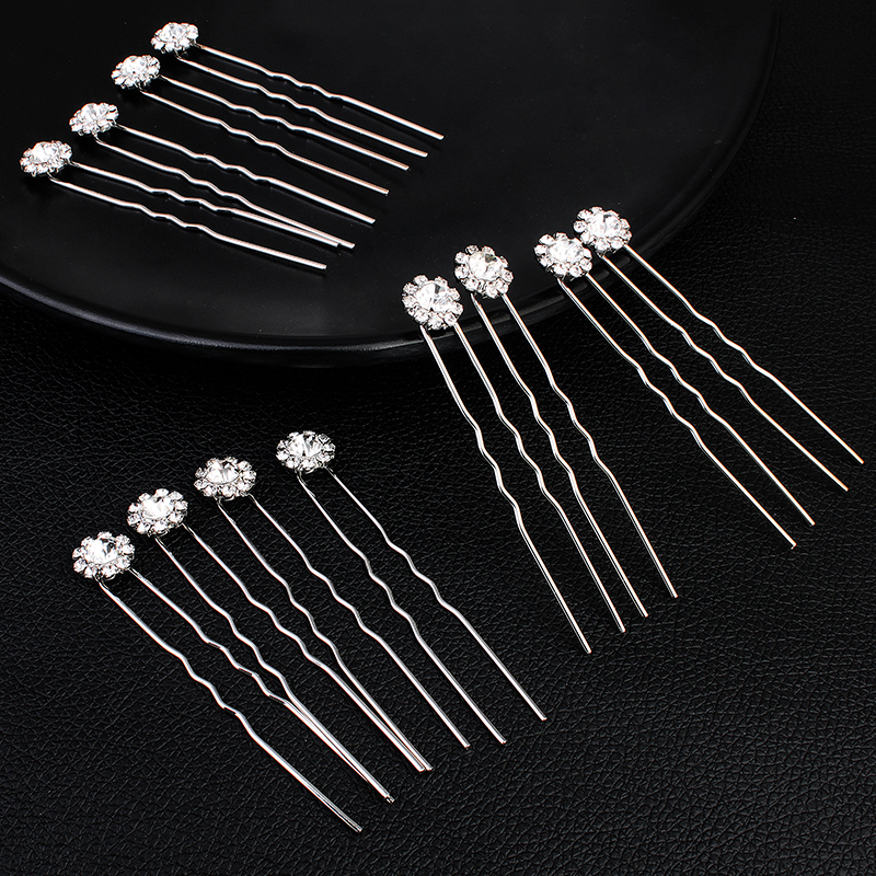12PK/Set Fashion Rhinestone Fl - Pearl Hair Pin のレビューと価格