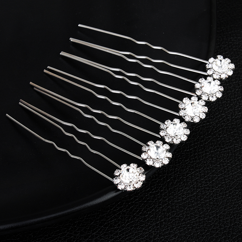 12PK/Set Fashion Rhinestone Fl - Pearl Hair Pin のレビューと価格