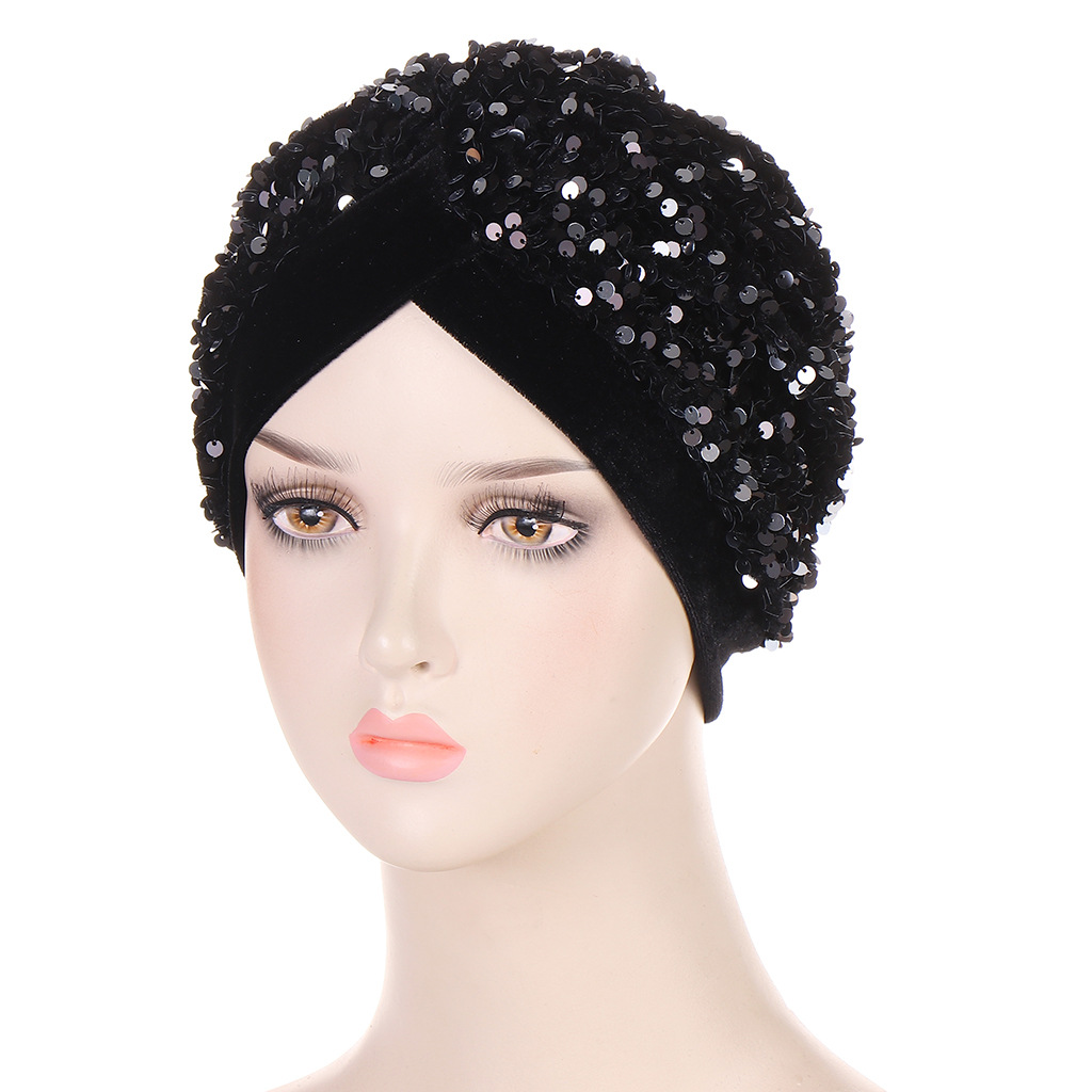 Glitter Sequins Velvet Turban  - Women Accessories India のレビューと価格