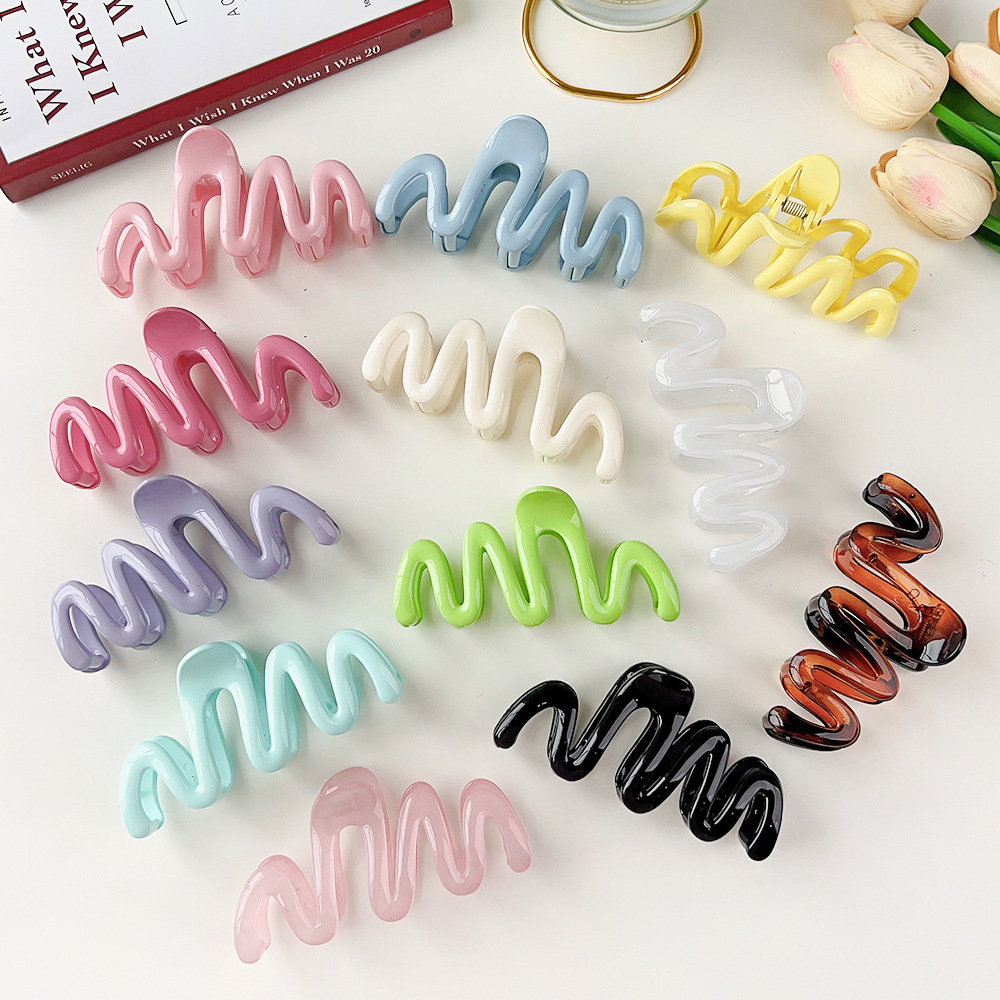 New Fashion Large Frosted Colo - Hair Claw Clip Set のレビューと価格