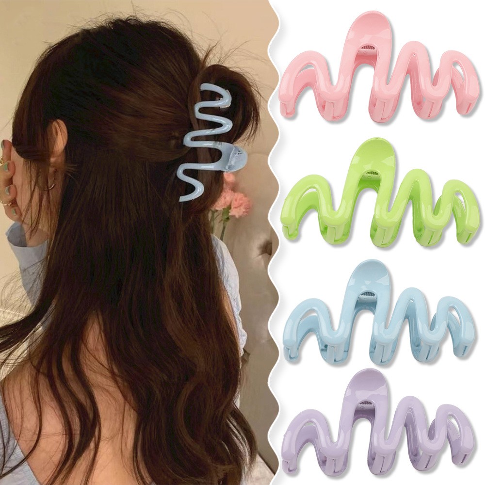 New Fashion Large Frosted Colo - Hair Claw Clip Set のレビューと価格