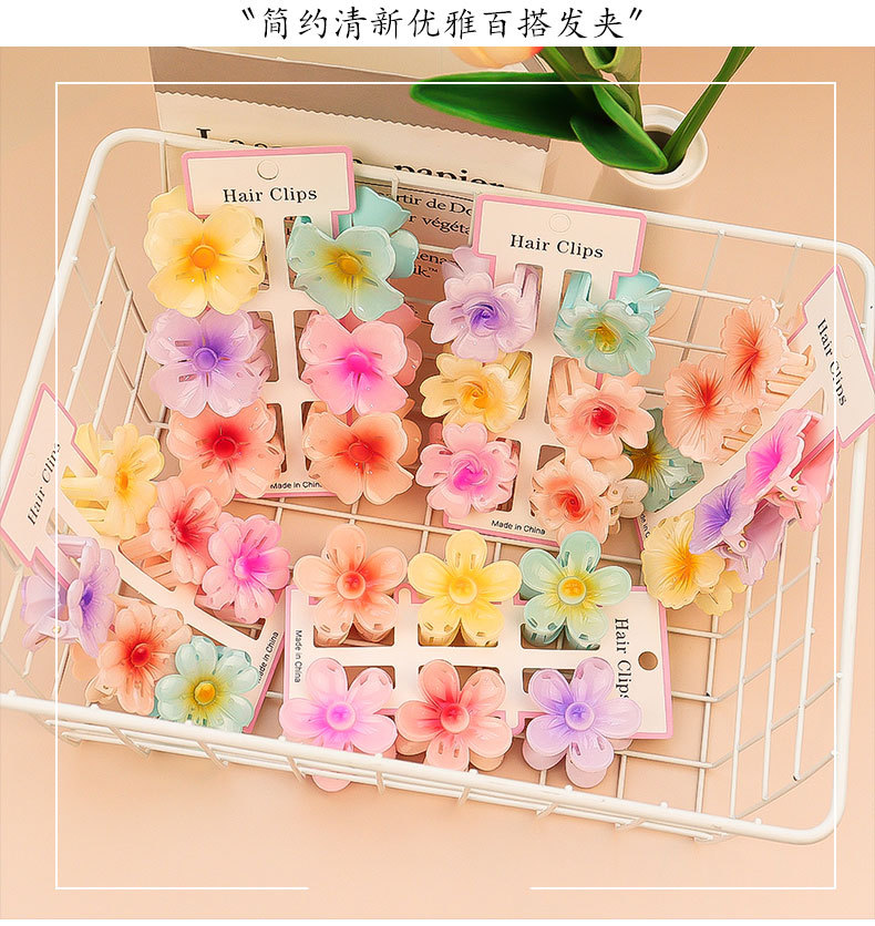 6Pcs Fashion Colorful Transpar - Hair Claw Clip Set のレビューと価格