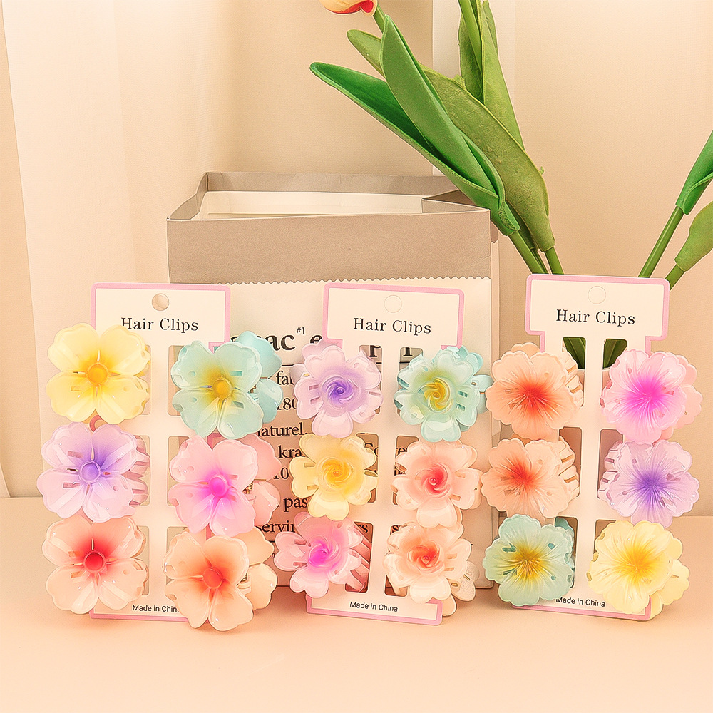 6Pcs Fashion Colorful Transpar - Hair Claw Clip Set のレビューと価格