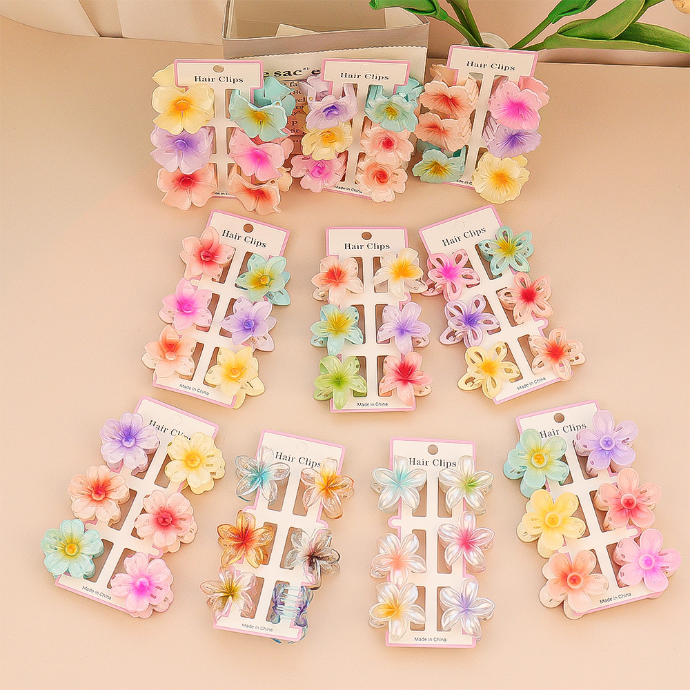 6Pcs Fashion Colorful Transpar - Hair Claw Clip Set のレビューと価格
