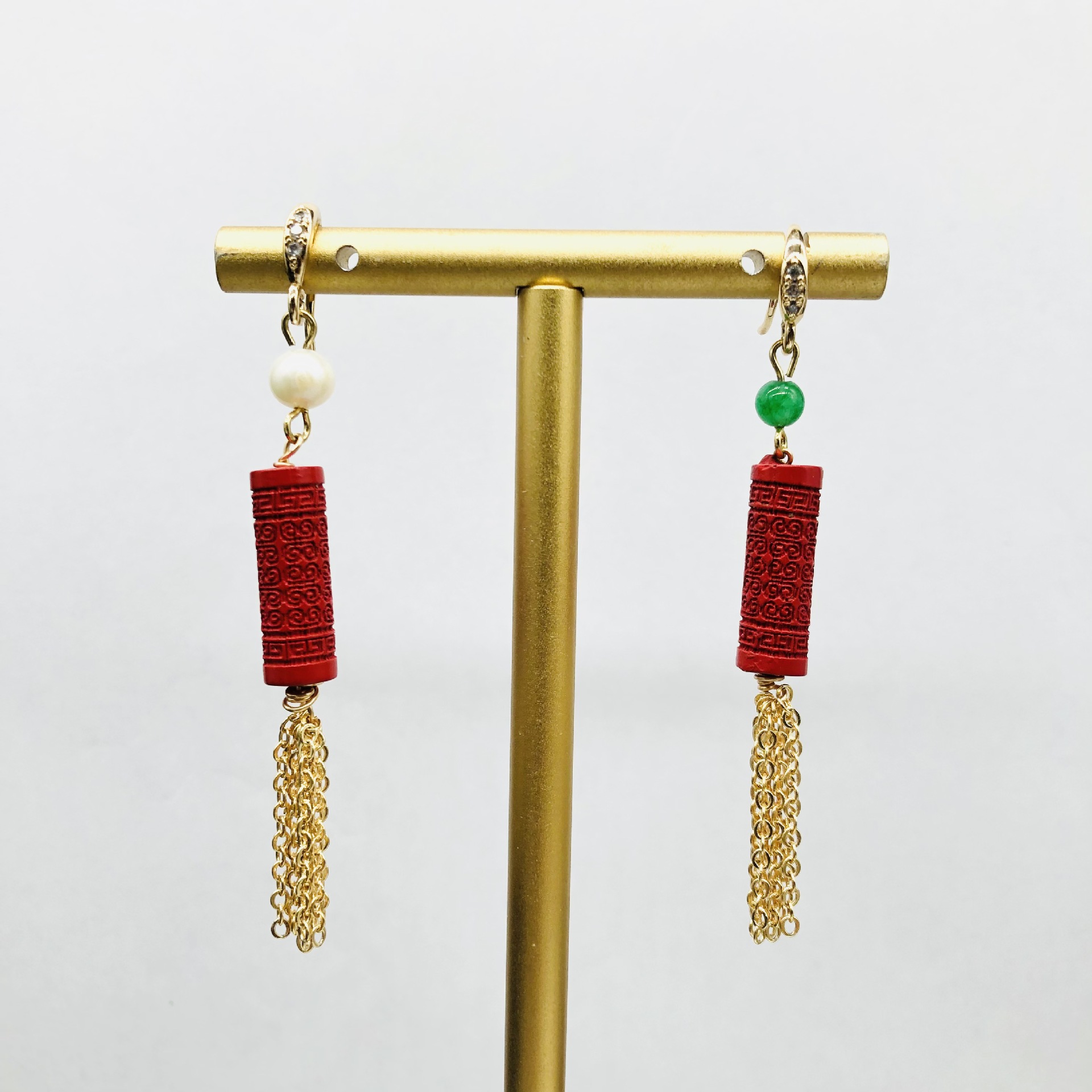 AB cinnabar fringed earrings o - Women'S Accessories Manufacturers のレビューと価格