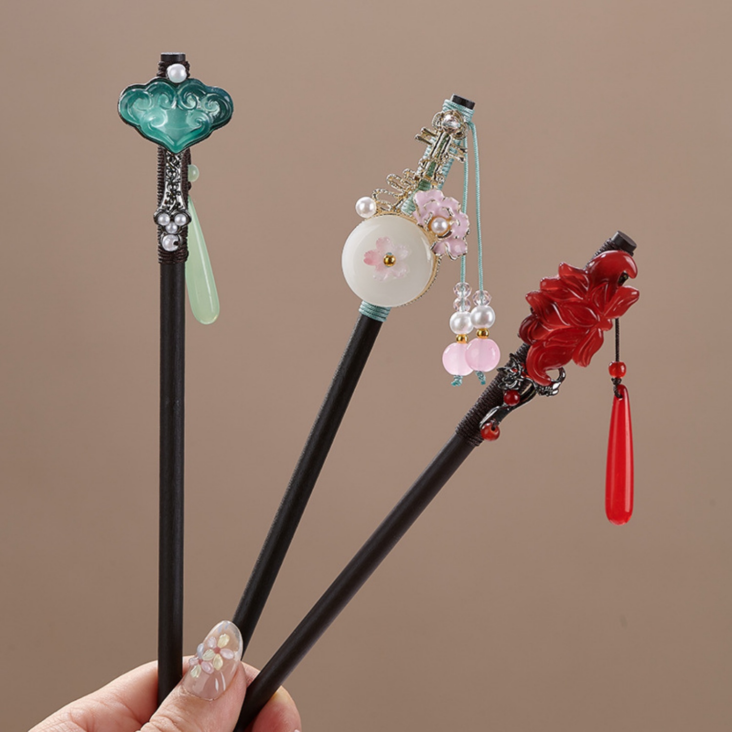 Vintage Flower Hairpin For Wom - Hair Fork Stick のレビューと価格
