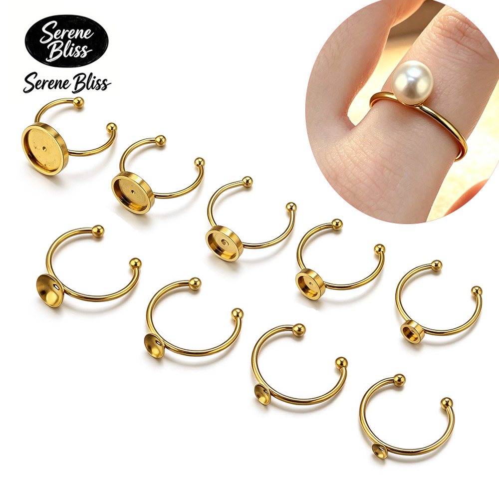 10pcs Stainless Steel Round Ad - Ring Set Adjustable のレビューと価格