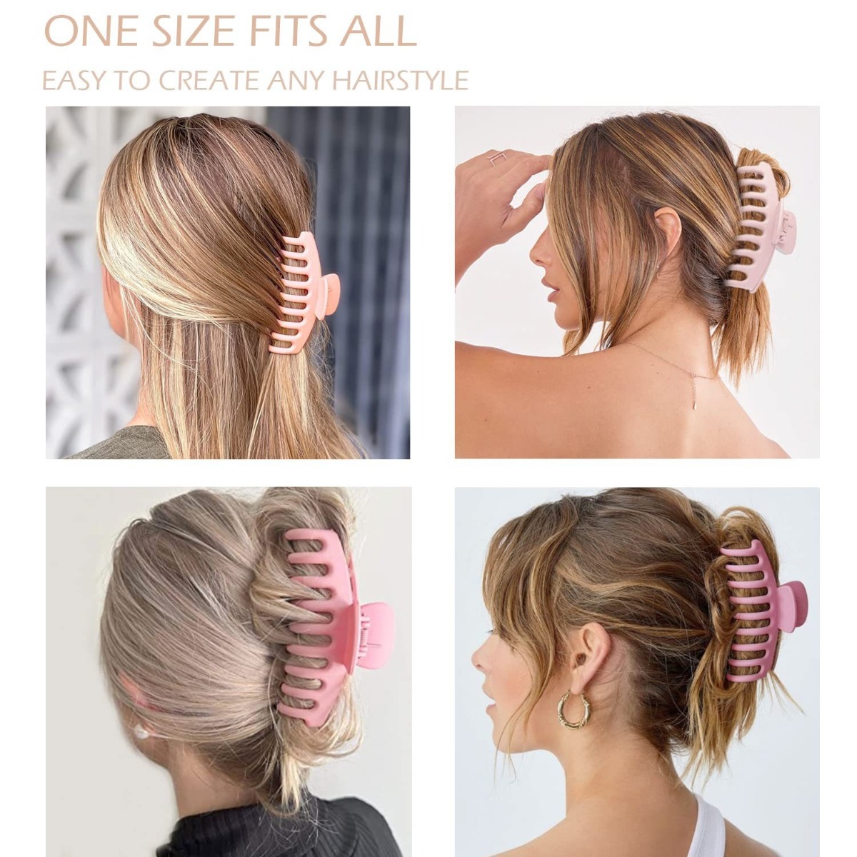 12Pcs Neutral Tone Plastic Hai - Hair Claw Clip Set のレビューと価格