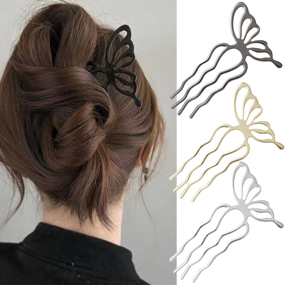Korean Butterfly U Shape Hair  - Hair Fork Stick のレビューと価格