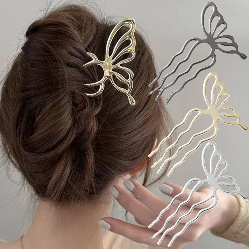 Korean Butterfly U Shape Hair  - Hair Fork Stick のレビューと価格