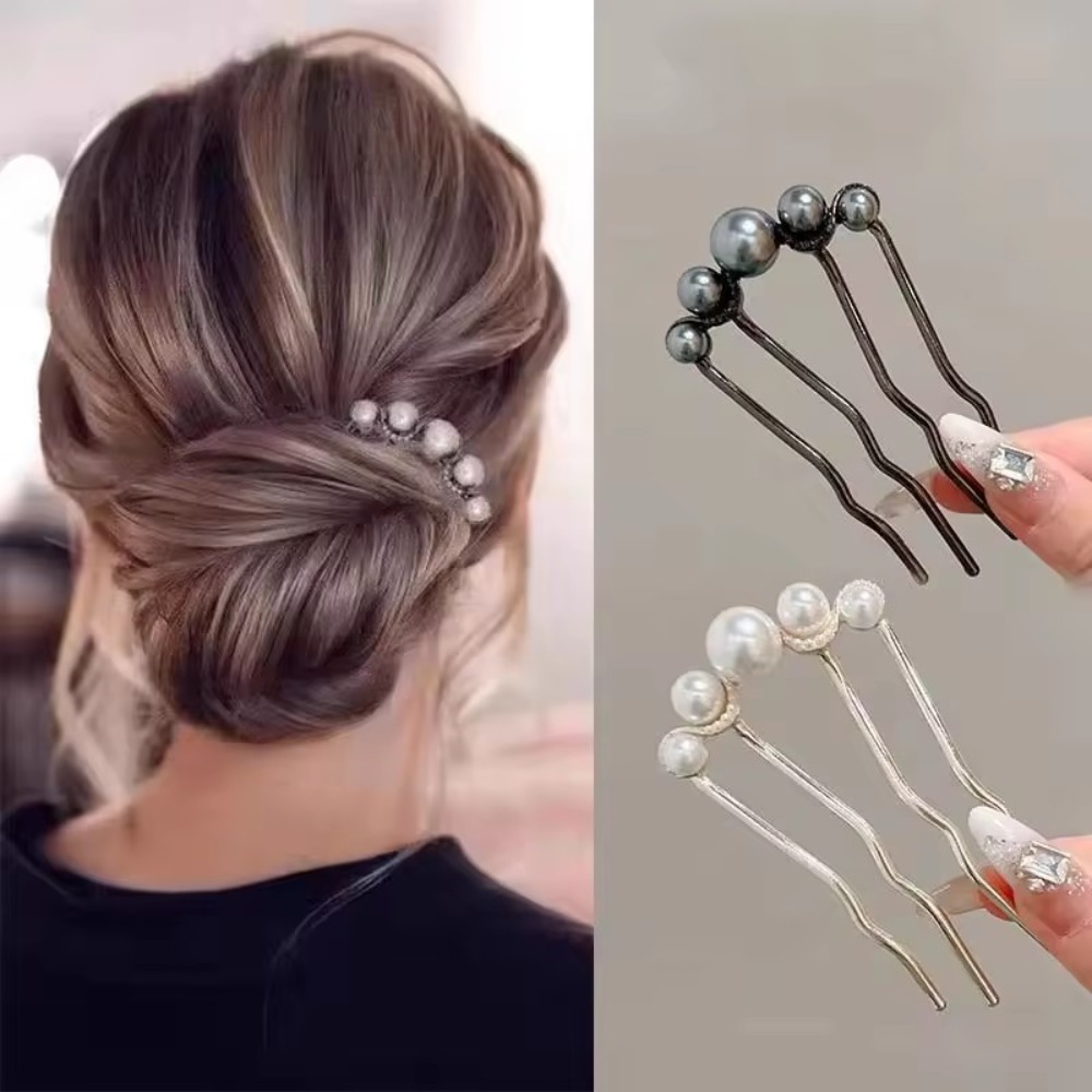 Korean U-Shaped Hair Sticks Co - Pearl Hair Pin のレビューと価格