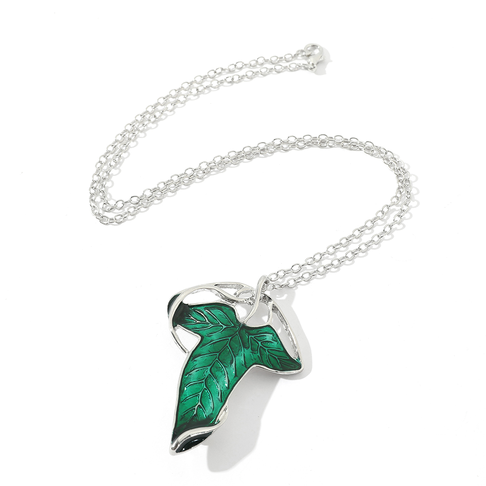Vintage Green Leaf Pendant Nec - Women Accessories Chain のレビューと価格