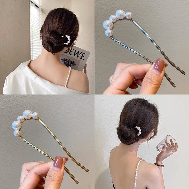New Metal Vintage U Shape Hair - Pearl Hair Pin のレビューと価格