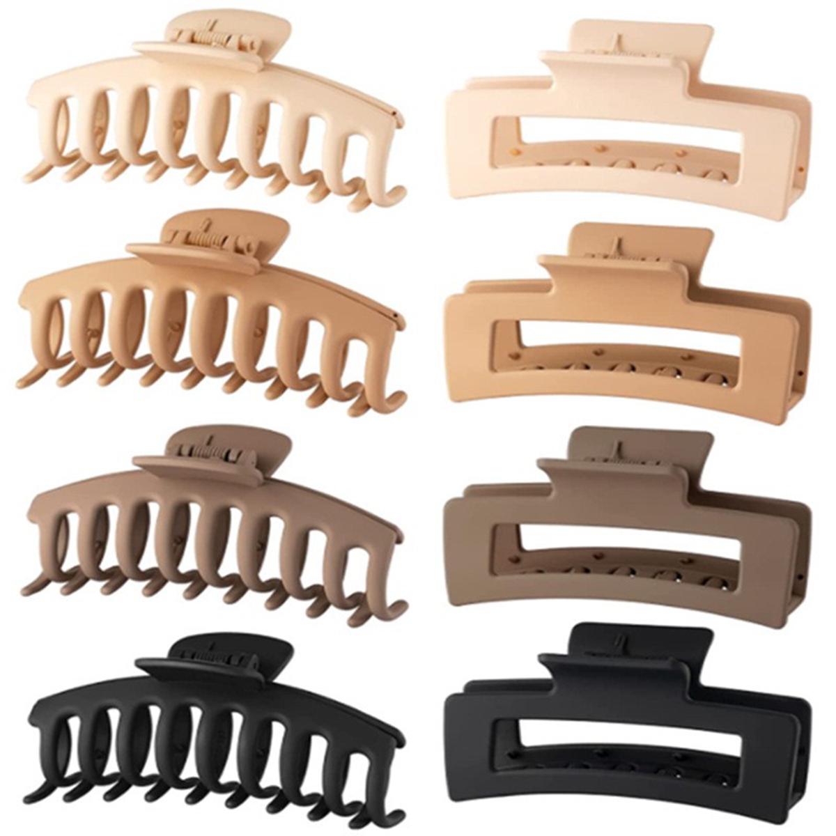 Black Hair Clips for Women - 8 - Hair Claw Clip Set のレビューと価格