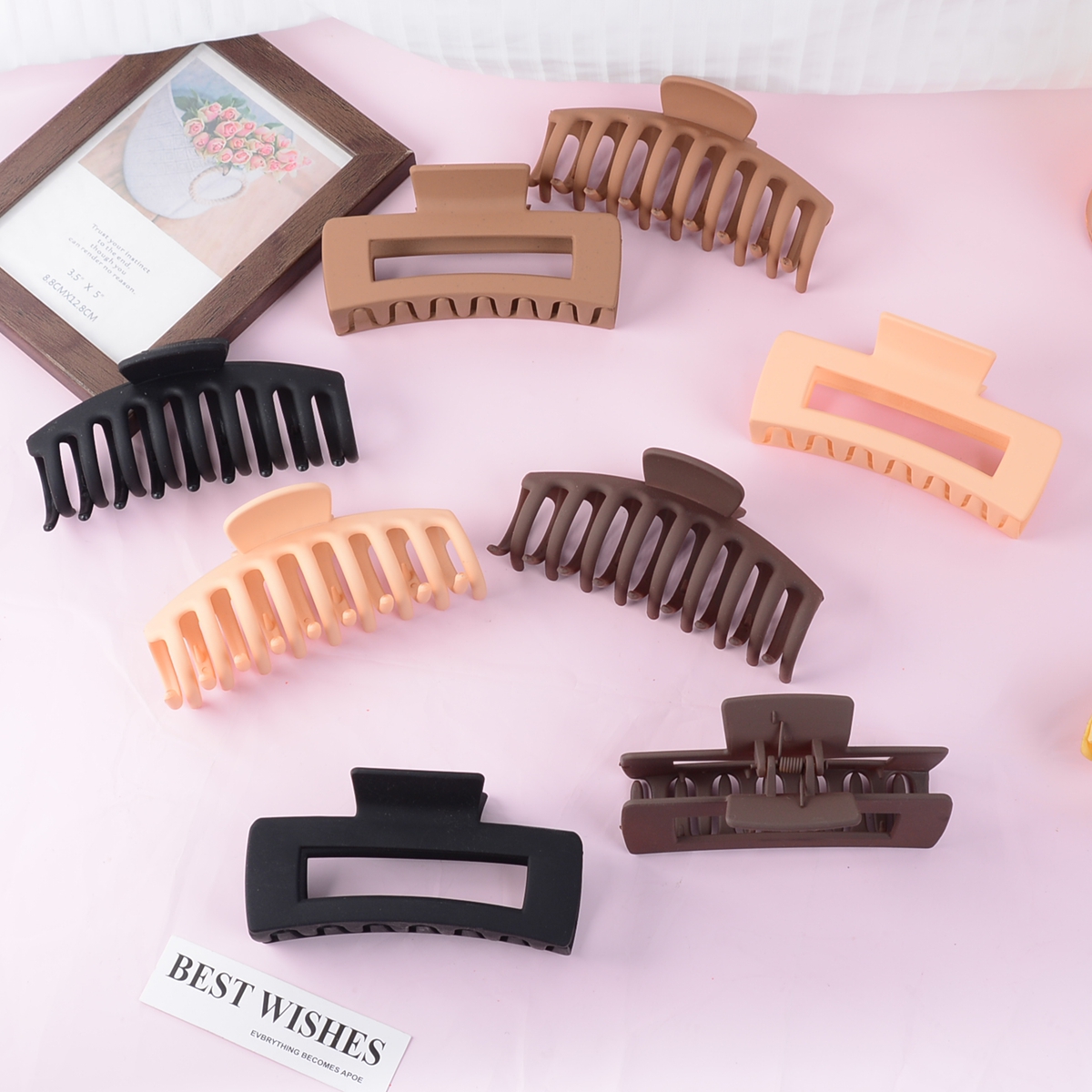 Black Hair Clips for Women - 8 - Hair Claw Clip Set のレビューと価格