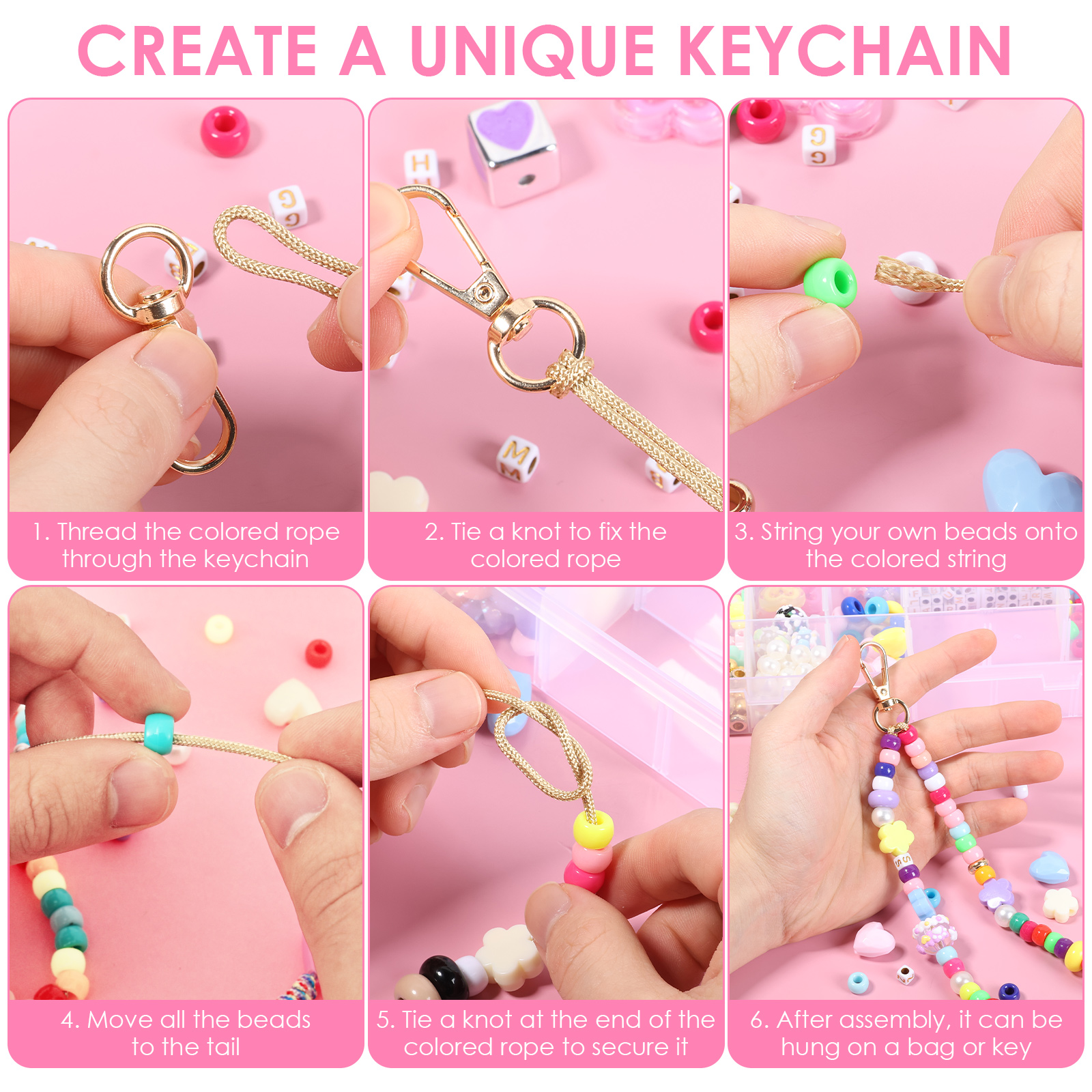 421PCS Beaded Keychain Making  - Women Accessories Chain のレビューと価格