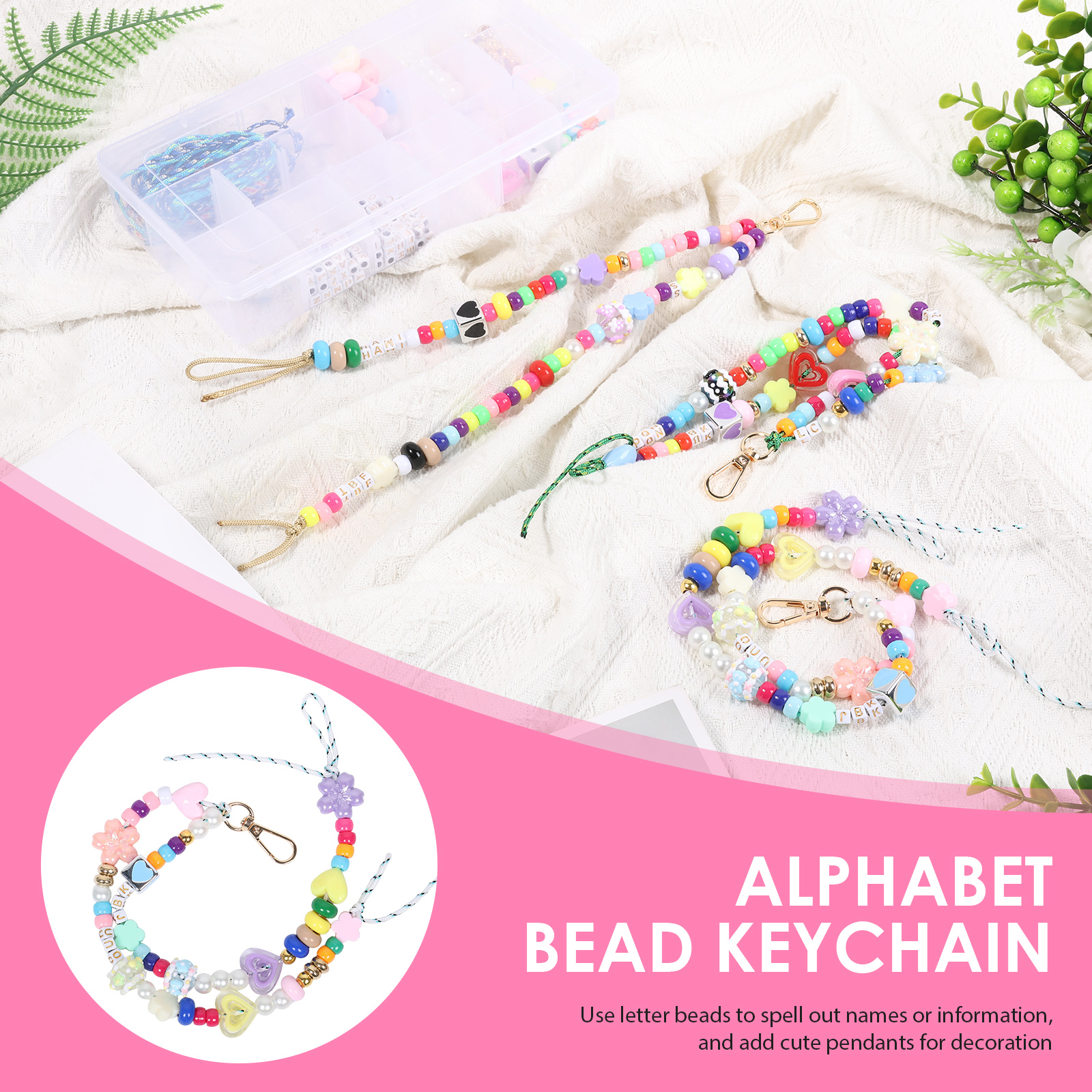 421PCS Beaded Keychain Making  - Women Accessories Chain のレビューと価格