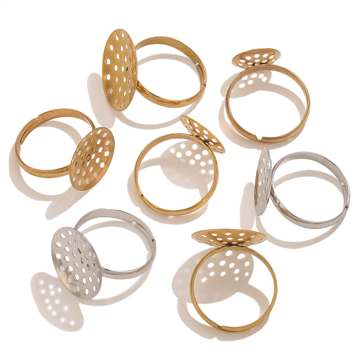 10pcs/lot Stainless Steel Ring - Ring Set Adjustable のレビューと価格