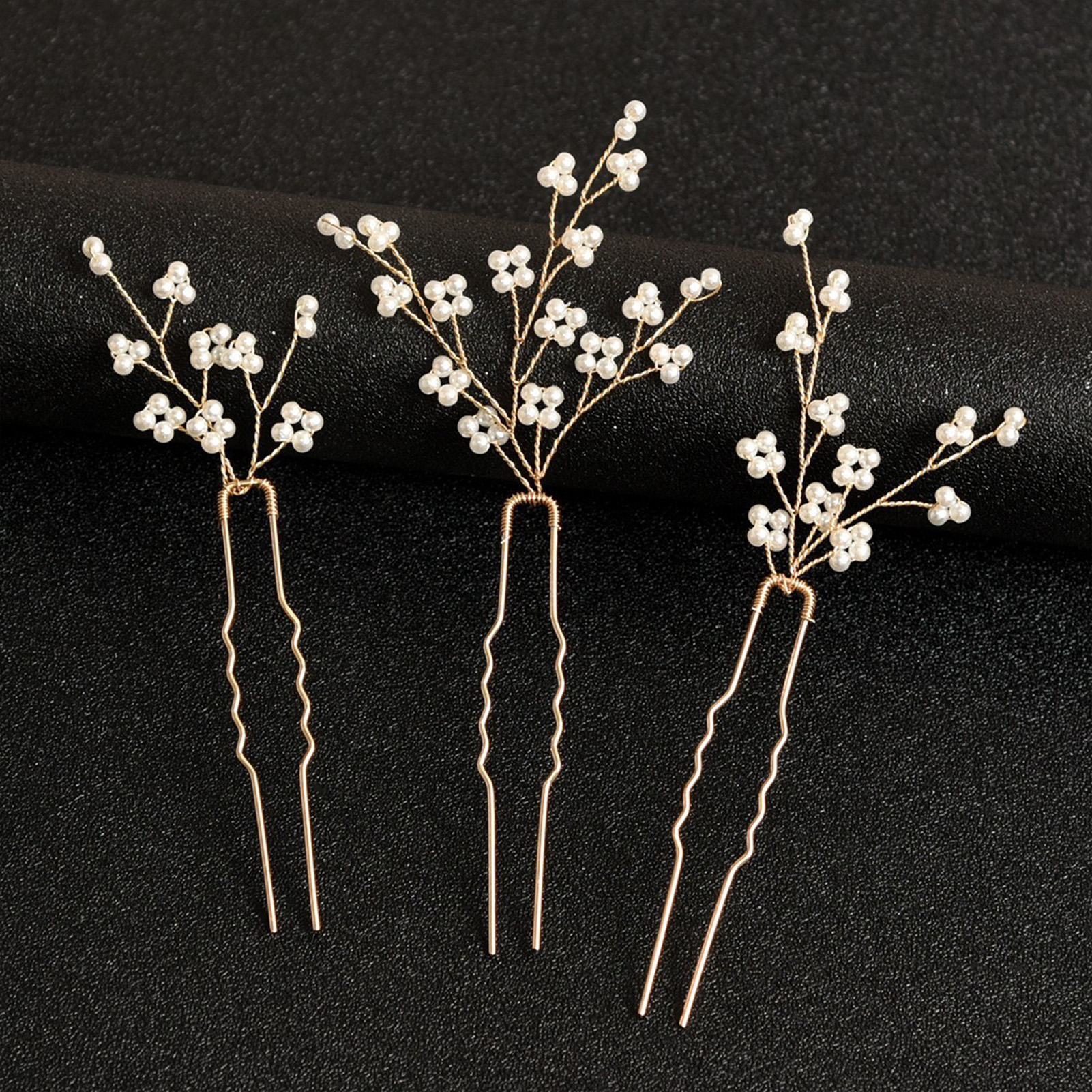 3PCS Wedding U Shape Hair Clip - Pearl Hair Pin のレビューと価格
