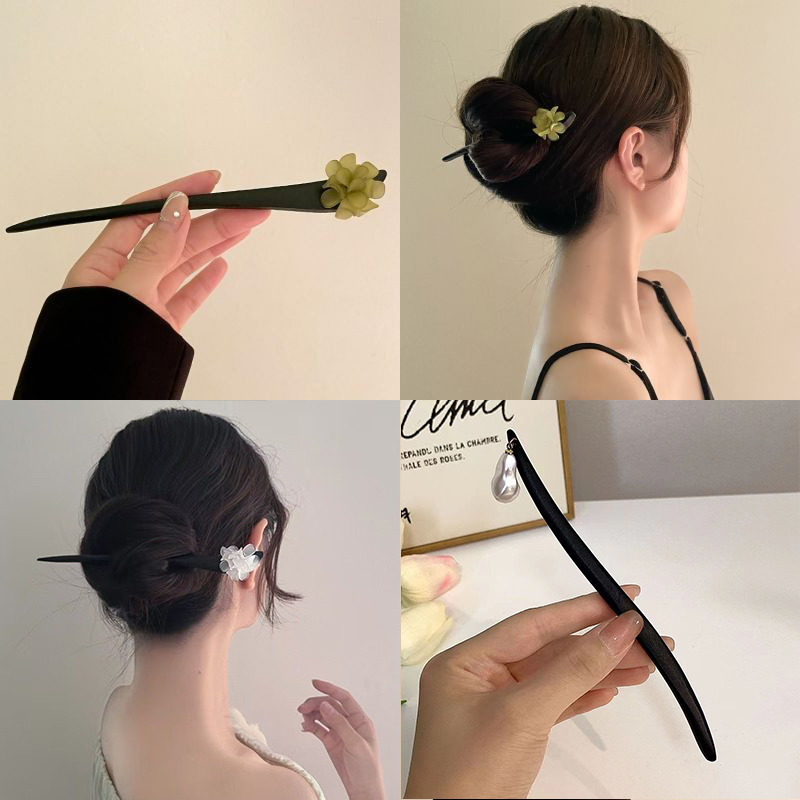 Vintage Chinese Style Wooden F - Pearl Hair Pin のレビューと価格