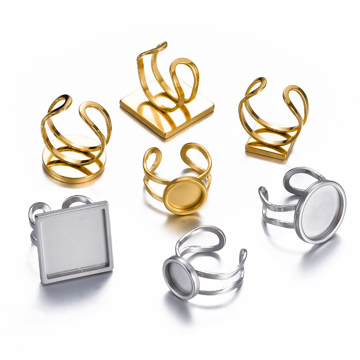 4PCS Stainless Steel Adjustabl - Ring Set Adjustable のレビューと価格