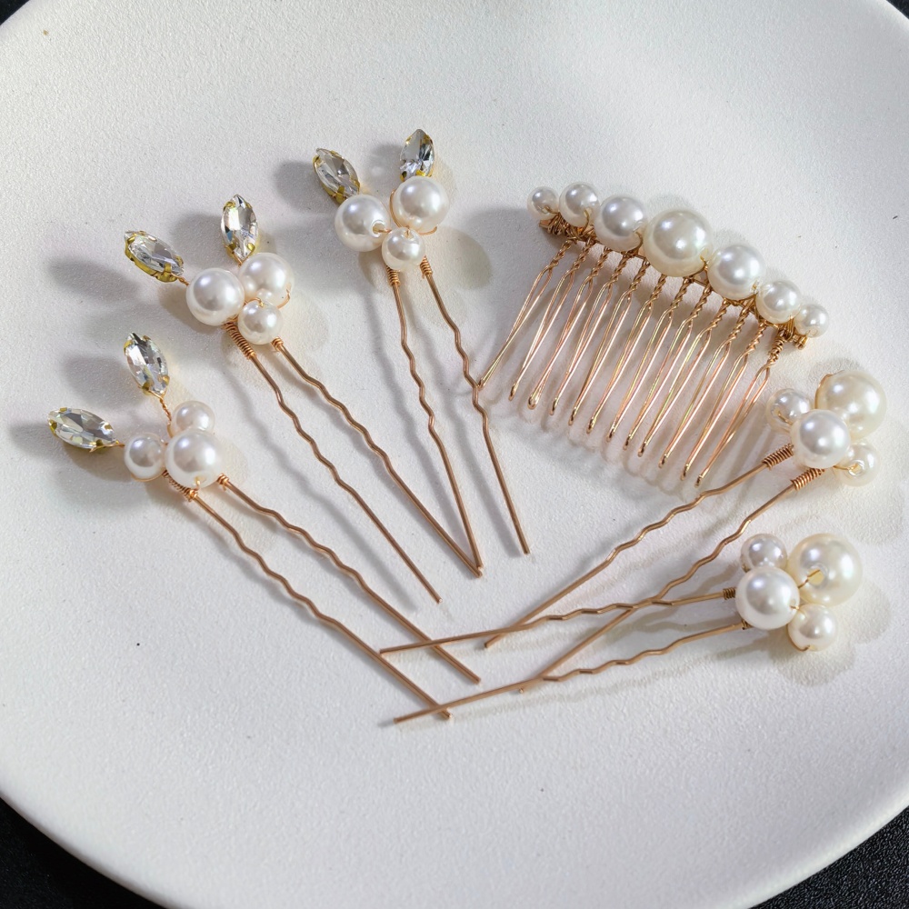 Pearl Crystal Hair Pins Comb S - Pearl Hair Pin のレビューと価格