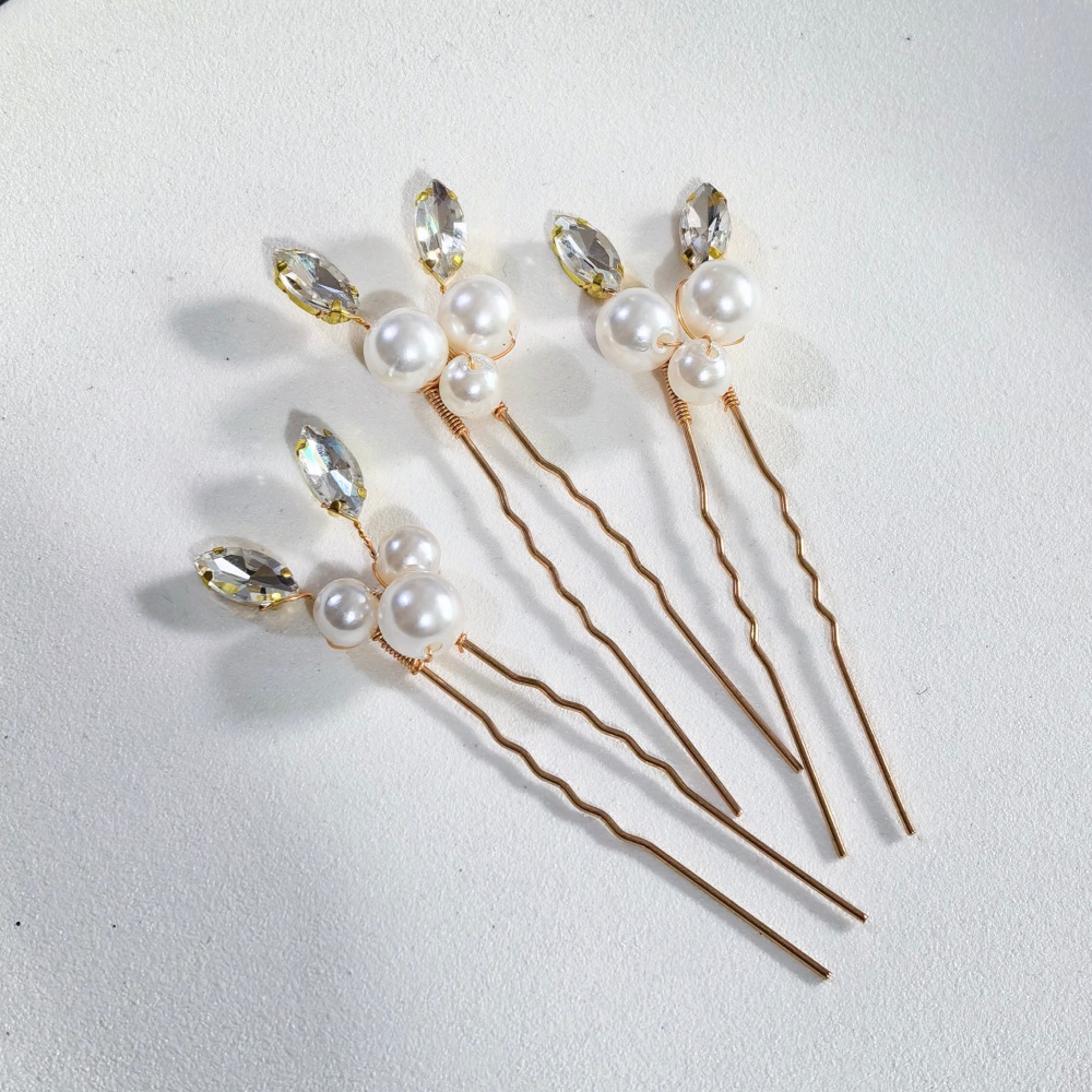 Pearl Crystal Hair Pins Comb S - Pearl Hair Pin のレビューと価格