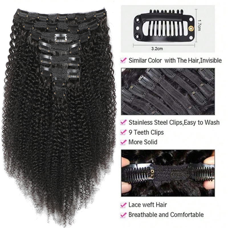 Afro Human Hair Clip In Extens - Women Accessories India のレビューと価格