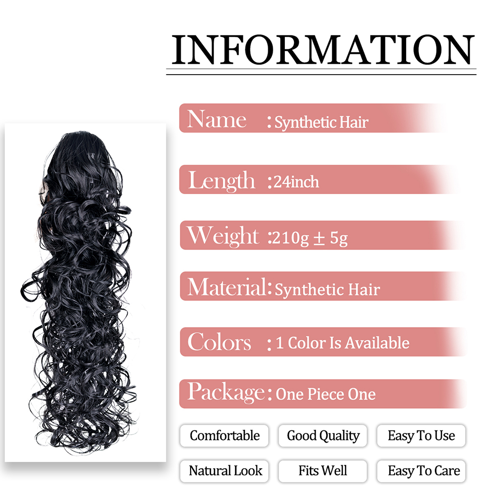 Curly Wavy Ponytail Hair Exten - Hair Claw Clip Set のレビューと価格