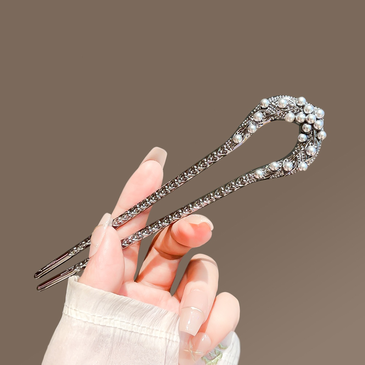 New Pearl U Shaped Hairpin For - Hair Fork Stick のレビューと価格