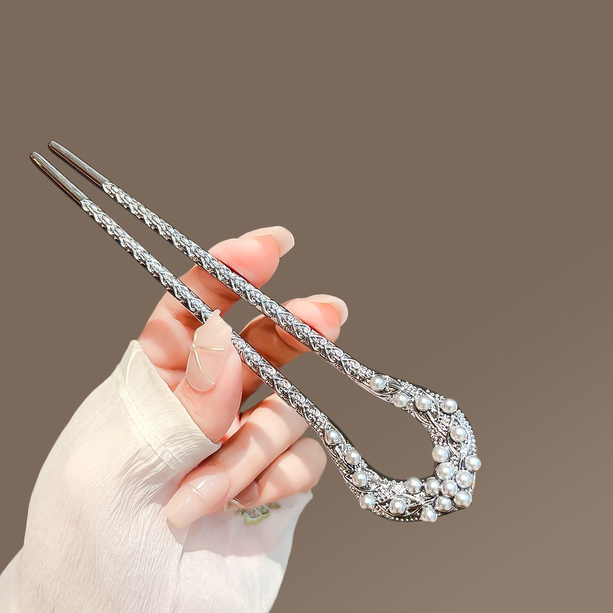 New Pearl U Shaped Hairpin For - Hair Fork Stick のレビューと価格
