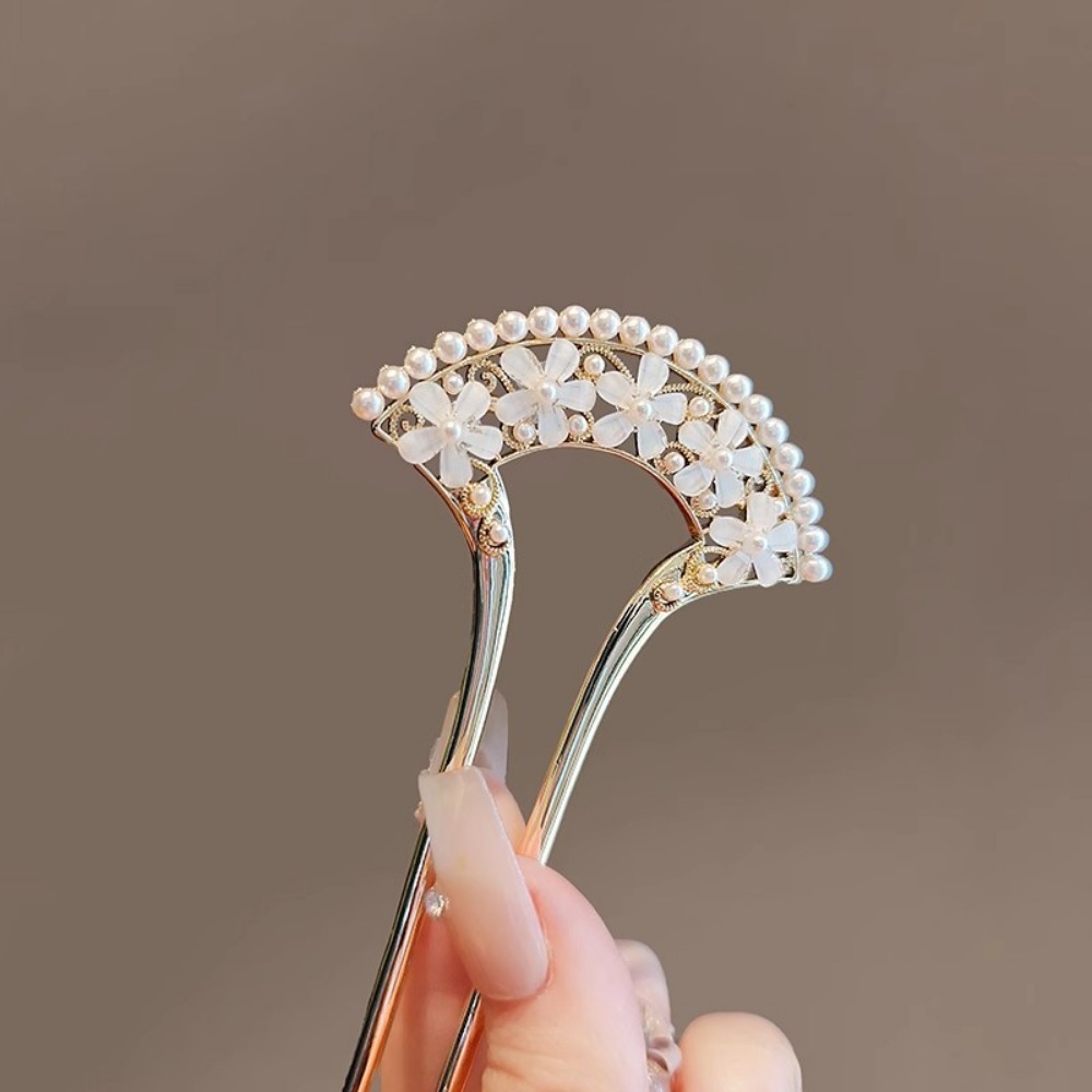 1pc Exquisite Fashion Elegant  - Pearl Hair Pin のレビューと価格