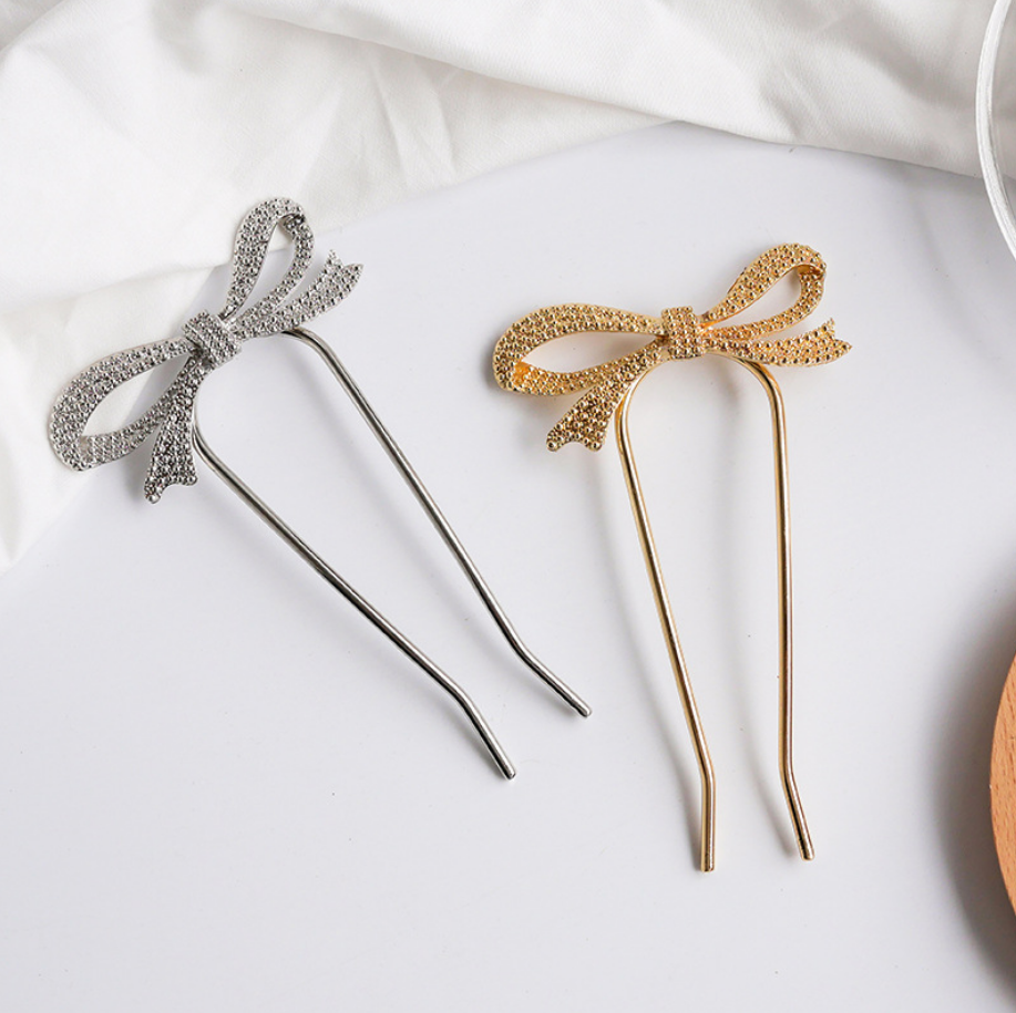Elegant Women Bowknot Hairpins - Hair Fork Stick のレビューと価格