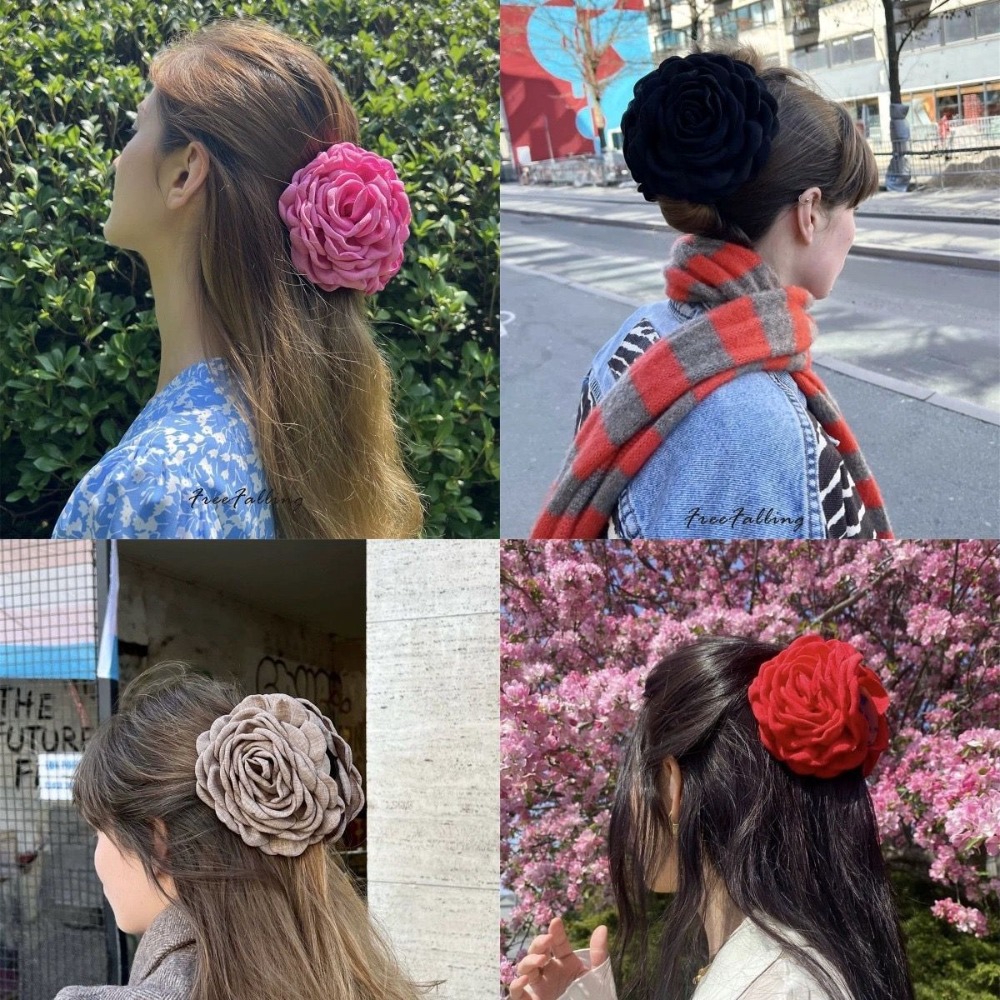French Fabric Rose Flower Hair - Hair Claw Clip Set のレビューと価格
