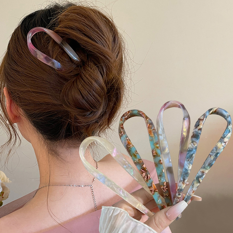 U-Shaped Hair Sticks Acetate A - Hair Fork Stick のレビューと価格