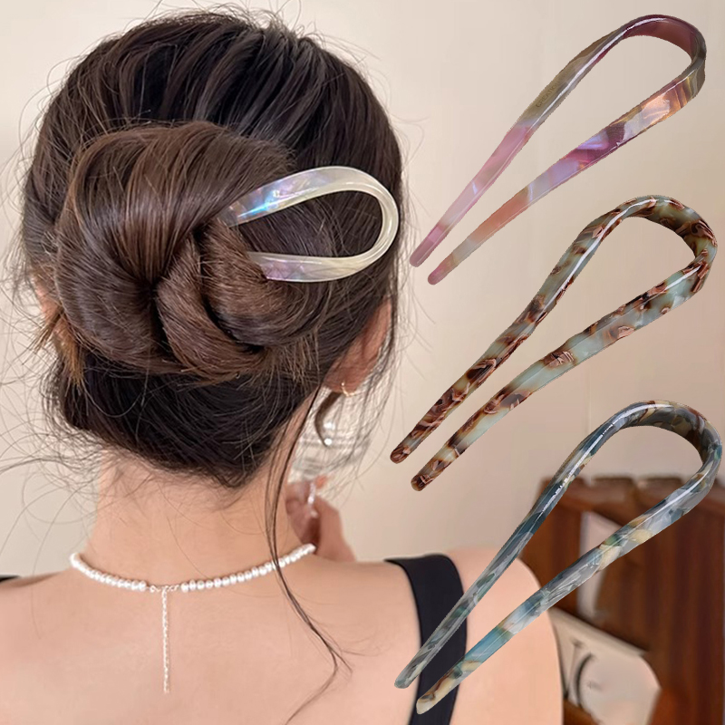 U-Shaped Hair Sticks Acetate A - Hair Fork Stick のレビューと価格