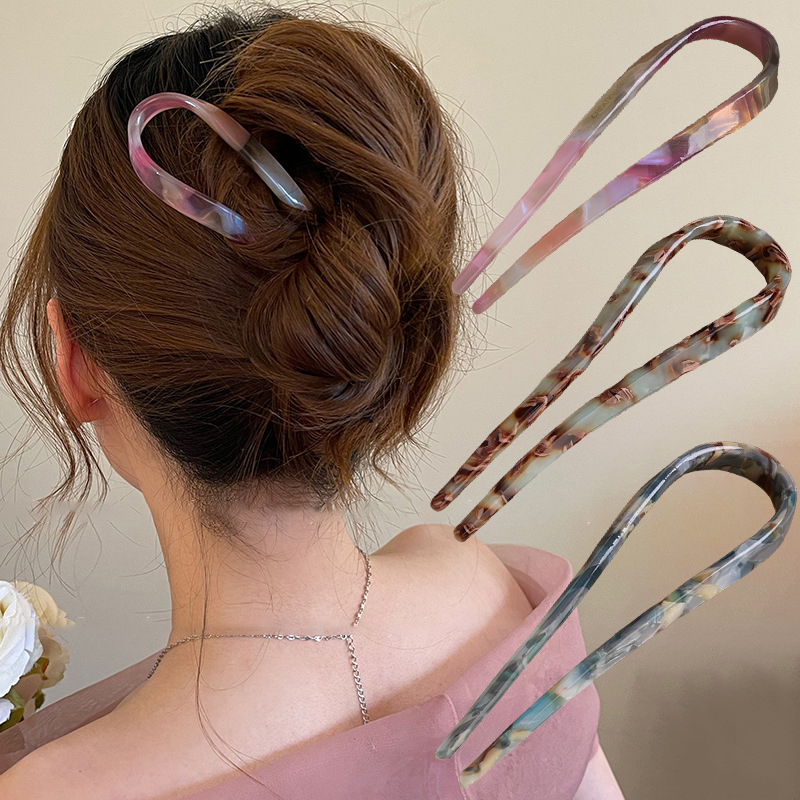 U-Shaped Hair Sticks Acetate A - Hair Fork Stick のレビューと価格