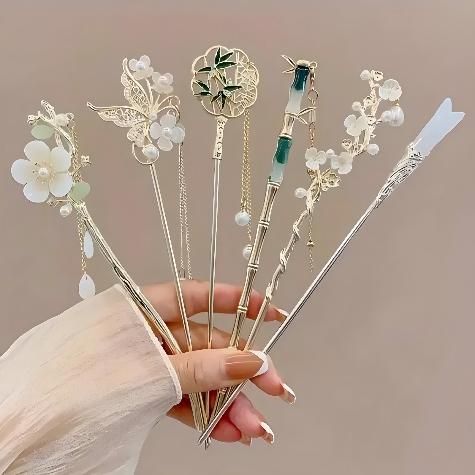 1/6pcs Elegant Chinese Style T - Hair Fork Stick のレビューと価格