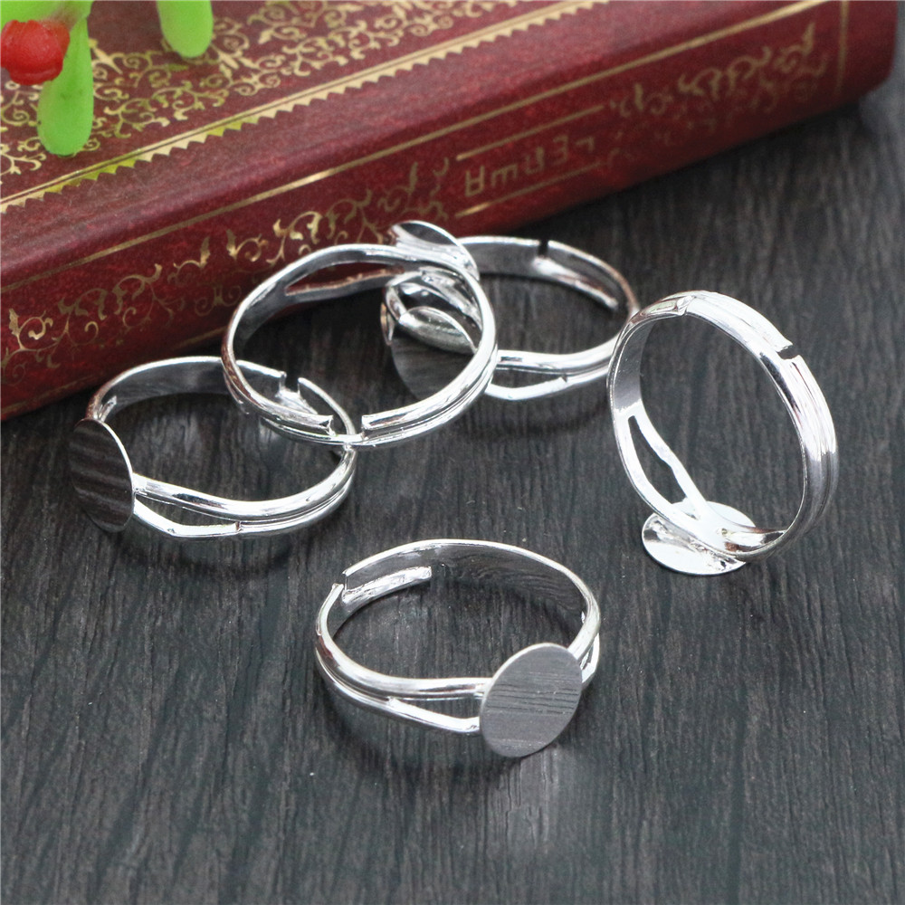 6/8/10/12mm 10pcs Silver Plate - Ring Set Adjustable のレビューと価格