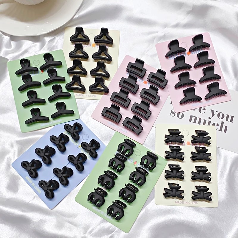 8pcs/set Black Colorful Geomet - Hair Claw Clip Set のレビューと価格