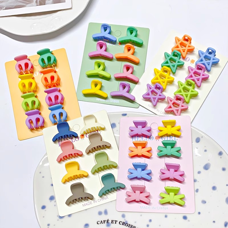 8pcs/set Black Colorful Geomet - Hair Claw Clip Set のレビューと価格